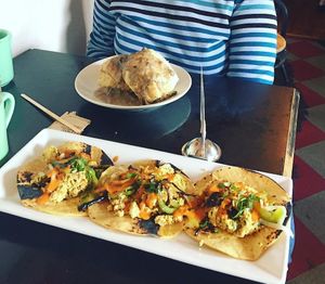 Chorizo tofu tacos and biscuits & gravy at The Coronado PHX in Phoenix