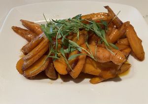 Spicy agave and fresh lime glazed carrots!  So yummy! at The Coronado PHX in Phoenix