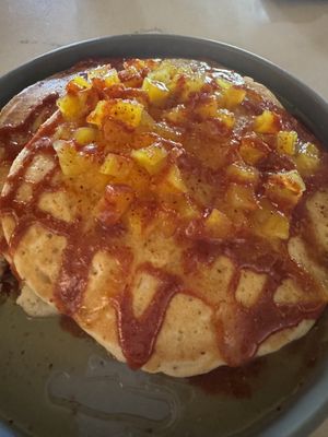 Mango pancakes with chamoy and Tajin. Omg    at The Coronado PHX in Phoenix