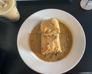 Biscuits & gravy w/ a soy milk latte at The Coronado PHX in Phoenix