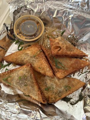 Vegan Gyoza - not a fan of the sauce but otherwise very tasty!  at No Coast Sushi in Grand Junction