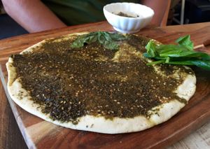 Zaatar pizza at From the Art Ethical Handicrafts and Cafe in Ashwood