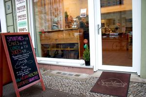 Our manufactury :) In summertime you can sit outside as well! at Superfran's Feinkost-Manufaktur in Berlin