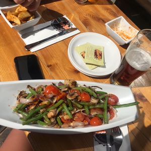 Veg stir fry with rice  at Barbis in Eilat