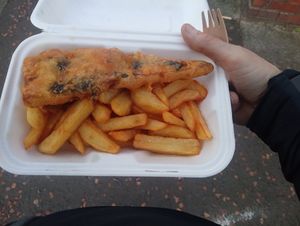 Good portion with human thumb for comparison. About £6.50, nice and much more on the menu. Friday 5-8. at A Little Piece of Sky in Newcastle Upon Tyne