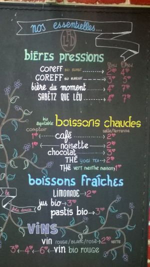 la carte
 at La Folie Douce in Paris