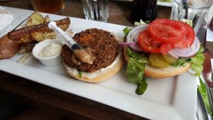 Chestnut-sweet potato burger at Shuffle Pub in Tel Aviv