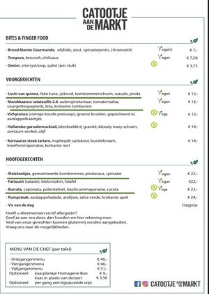 what is subsided is what we ate. (apart from the dessert)  at Catootje aan de Markt in Leiden