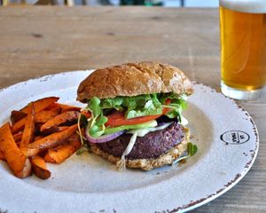 Hose made veggie burger - check order.latablavero.com for daily specials  at La Tabla in Vero Beach