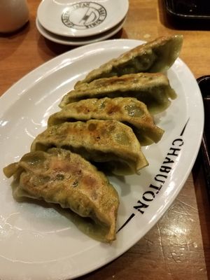 Vegetable gyoza at Chabuton in Kyoto