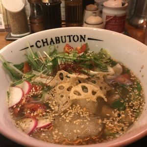 Vegan ramen - lovely! at Chabuton in Kyoto