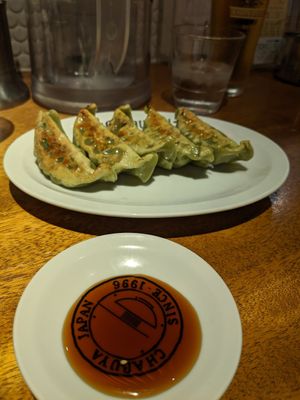 Veg gyoza at Chabuton in Kyoto