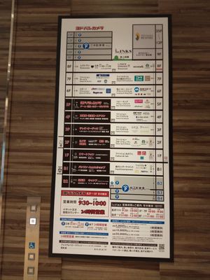 These are the stores/levels in the building. The restaurant is on the 8th floor. If you see this you know you're in the right place. at Chabuton in Kyoto