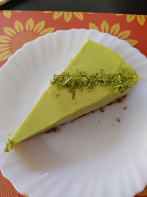 Avocado 🥑 lime raw cake at Girassol in Brasilia