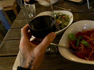table & wine at Vapiano in Braunschweig