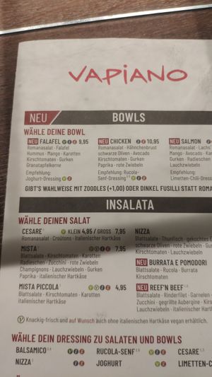 Neu: vegane Falafel Bowl at Vapiano in Braunschweig