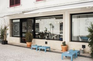 Outside at Nomalism Bistro in Lisbon