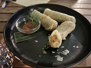 Lumpia with chili dip  at Cafe Bali in Saarbrucken