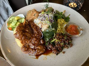 Nasi Rames - vegan ‘rice table'  at Cafe Bali in Saarbrucken
