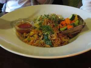 Nasi goreng (vegan) at Cafe Bali in Saarbrucken