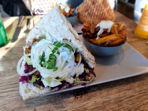 Doner with fries at Kunstküche in Krefeld