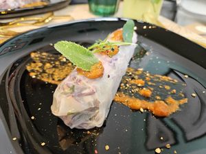 Summer rolls with peanut dip at Kunstküche in Krefeld