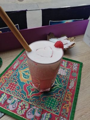 Pink lemonade at Cafe Shanti in Lincoln