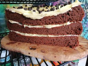 Red velvet cake  at Cafe Shanti in Lincoln