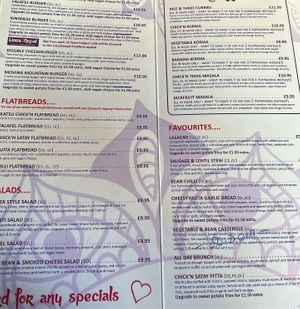 Menu prices 2022  at Cafe Shanti in Lincoln