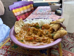 Banana Kormu Curry  at Cafe Shanti in Lincoln