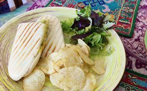 Tofu Pesto Panini at Cafe Shanti in Lincoln