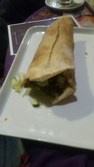 Falafel and hummus wrap at Cafe Shanti in Lincoln