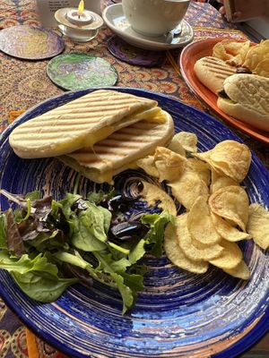 Pesto panini  at Cafe Shanti in Lincoln