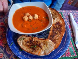 Tomato soup at Cafe Shanti in Lincoln