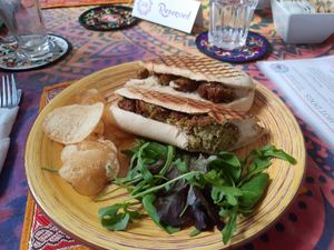 Falafel pannini at Cafe Shanti in Lincoln