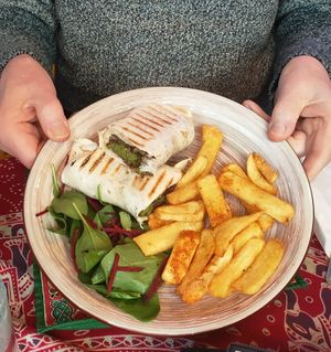 Falafel wrap at Cafe Shanti in Lincoln