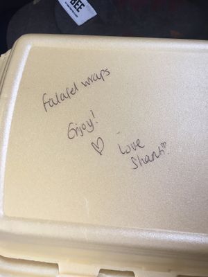 great value falafel wraps with love and care! at Cafe Shanti in Lincoln