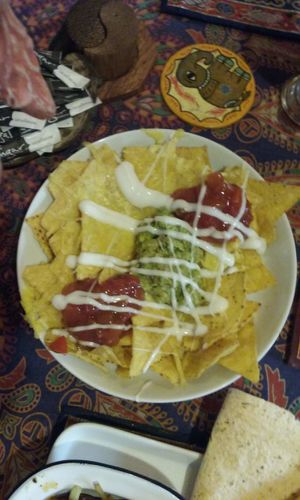 Vegan Nachos! at Cafe Shanti in Lincoln
