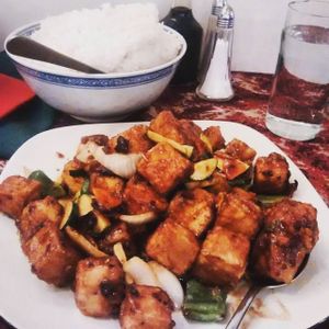 Tofu in sweet sauce at Cheelin in Halifax