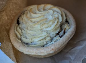 Vegan lentil-potato pie at Glenelg Health Foods in Glenelg