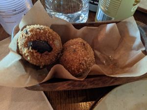 Vegan arancini balls at Gigi Pizzeria in Newtown