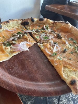 Vegan Salmon and capers pizza ♥️  at Gigi Pizzeria in Newtown