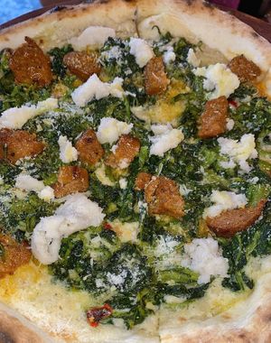 Pizza Salsiccia e broccoli  #Veganuary at Gigi Pizzeria in Newtown