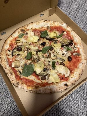 Artichoke, mushroom, olive   at Gigi Pizzeria in Newtown