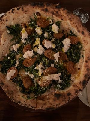 Salsiccia e Broccoli - it's good, but don't expect broccoli; it's served with friarielli, broccoli's bitter cousin. at Gigi Pizzeria in Newtown