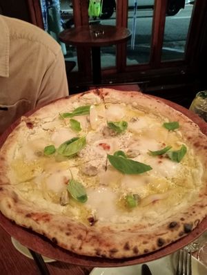 Four cheese pizza at Gigi Pizzeria in Newtown