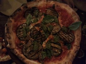 Pizza melenzana at Gigi Pizzeria in Newtown