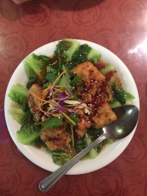 crispy tofu at Kampung Vege in Malacca