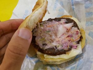 Burger with cheese RM7.9 at Vegemore Restaurant & Food Trading 素素乐 in Johor Bahru
