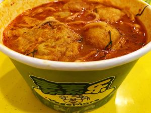 Laksa RM 8.90 - a bit salty and spicy  at Vegemore Restaurant & Food Trading 素素乐 in Johor Bahru